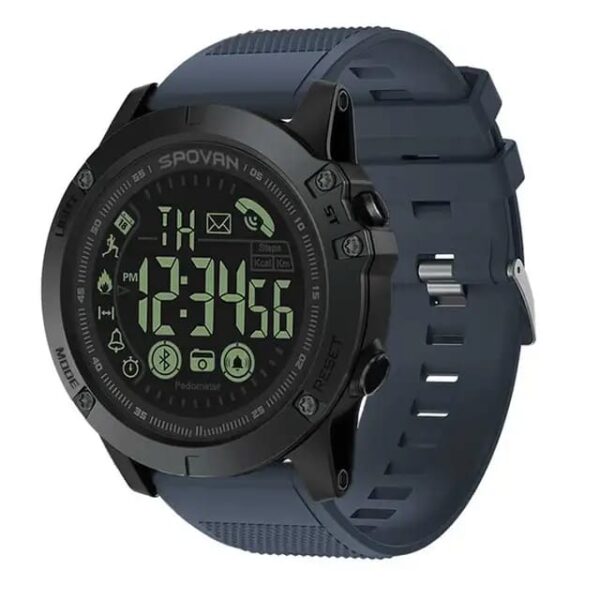 Spovan PR1 Tactical Smartwatch – Outdoor & Adventure Watch with Blue and Black Straps