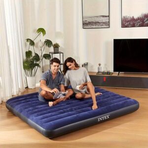 INTEX Inflatable Mattress – Portable Airbed with Free Electric Pump for Camping & Guest Use