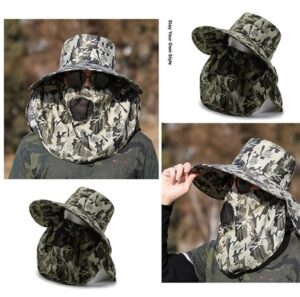 Casual Camouflage Sport Bucket Boonie Hat – Breathable Outdoor Hat with Neck Flap for Sun, Dust & Wind Protection