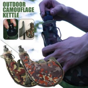 Outdoor Camouflage Water Bottle – Code 31 Tactical Hydration Bottle for Hiking, Camping & Survival (Black & Camel)