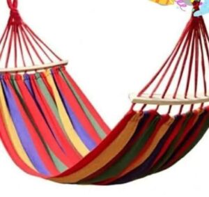 Portable Canvas Hammock – Durable Camping Hammock with Stick Support (Size 280x150cm, 300kg Capacity)