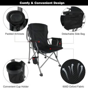 Folding Camping Chair with Cup Holder – Portable Outdoor Chair with Carry-On Bag for Tactical and Camping Use