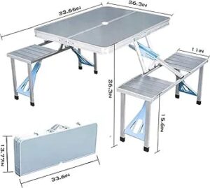 Portable Picnic Table with Chairs – Foldable Outdoor Dining Set for Camping, Hiking & Tactical Use