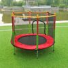 Portable Trampolines – Foldable Red Mini Trampoline with Iron Stand for Tactical Training & Compact Fitness