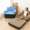 5-in-1 Inflatable Couch Lazy Sofa Bed with L-Shaped Armrest – Foldable Waterproof Sofa Chair & Inflatable Lounge Bed