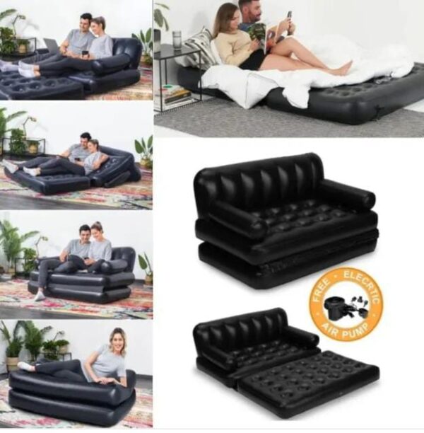 2-Seater Bestway Inflatable Pullout Sofa with Manual Pump – Comfortable Air Sofa for Indoor & Outdoor Use