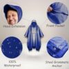 High-Quality Unisex Adult Rain Poncho with Cap – Waterproof Poncho for Outdoor Activities