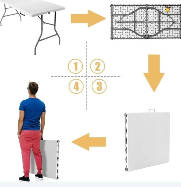 1.8 Metres Folding Table – Heavy-Duty Portable Table for Camping, Events & Outdoor Use