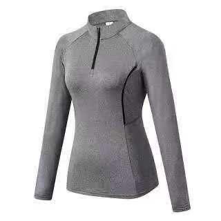 Women Long-Sleeved Breathable Shirt with Front Zip – Lightweight, Quick-Dry, and Comfortable Activewear